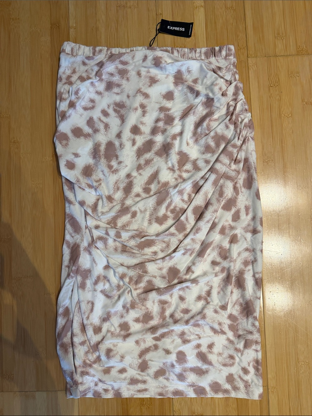 Express Women’s White and Blush Printed Skirt